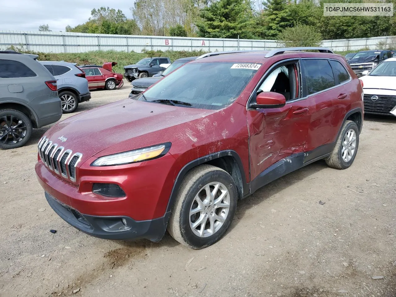 2017 Jeep Cherokee Latitude VIN: 1C4PJMCS6HW531163 Lot: 72688324