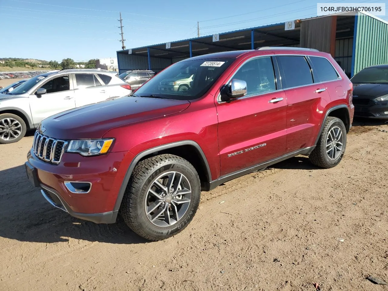 2017 Jeep Grand Cherokee Limited VIN: 1C4RJFBG3HC706195 Lot: 72739514