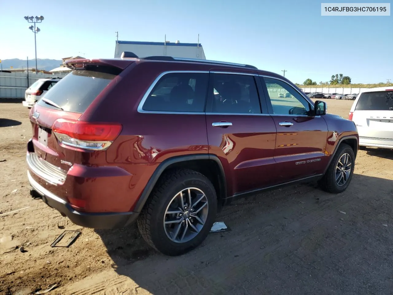 2017 Jeep Grand Cherokee Limited VIN: 1C4RJFBG3HC706195 Lot: 72739514