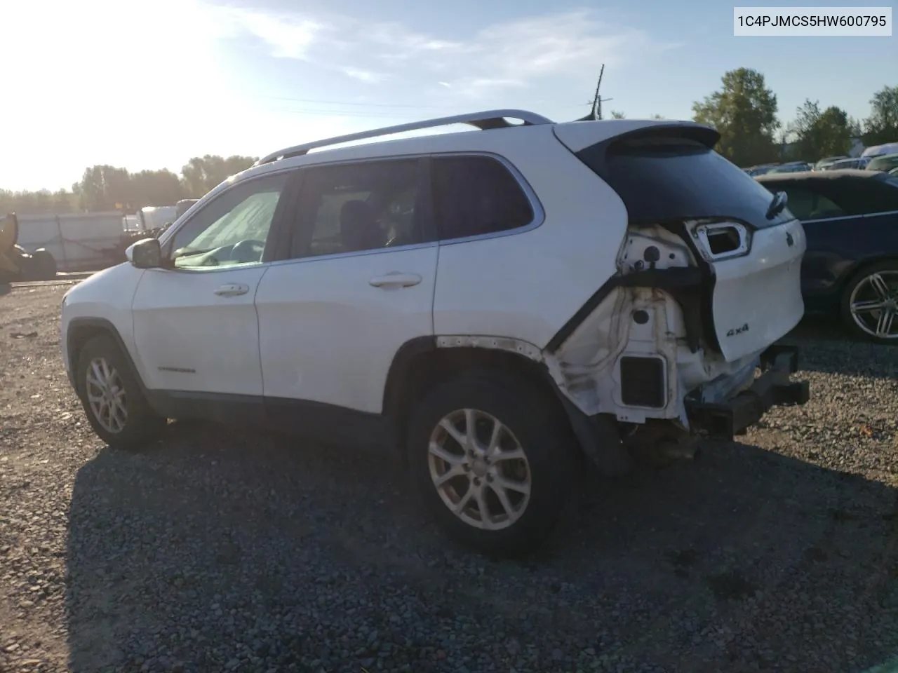 2017 Jeep Cherokee Latitude VIN: 1C4PJMCS5HW600795 Lot: 72764814