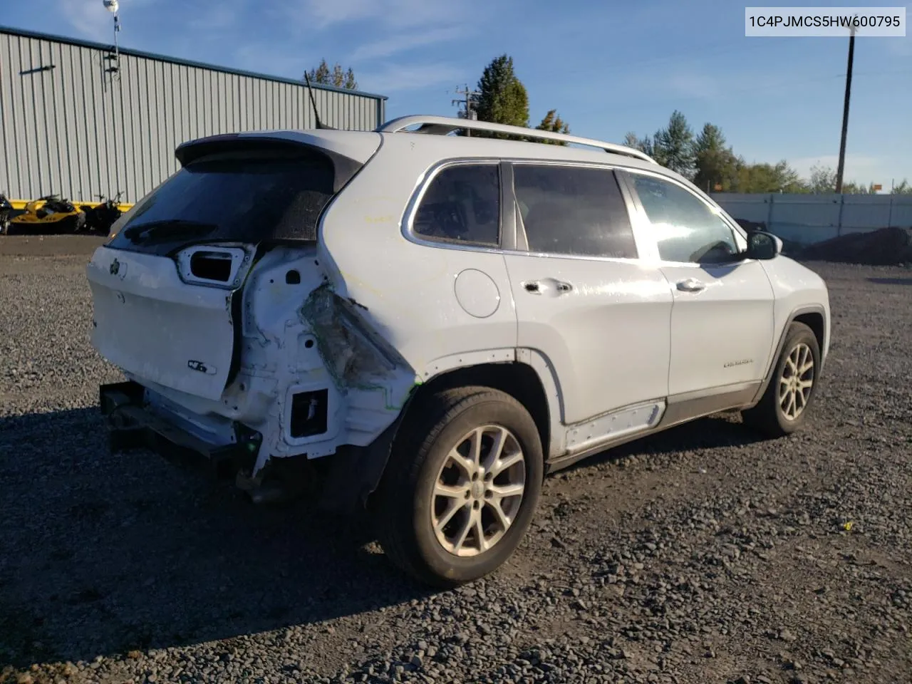 2017 Jeep Cherokee Latitude VIN: 1C4PJMCS5HW600795 Lot: 72764814