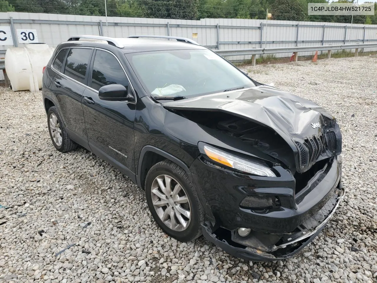 1C4PJLDB4HW521725 2017 Jeep Cherokee Limited