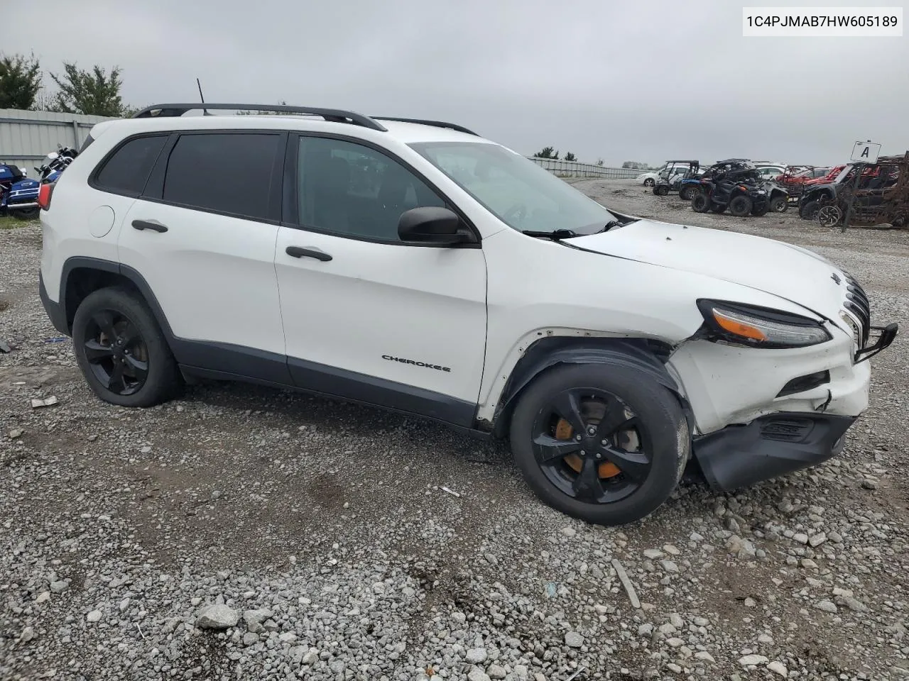 2017 Jeep Cherokee Sport VIN: 1C4PJMAB7HW605189 Lot: 73351264