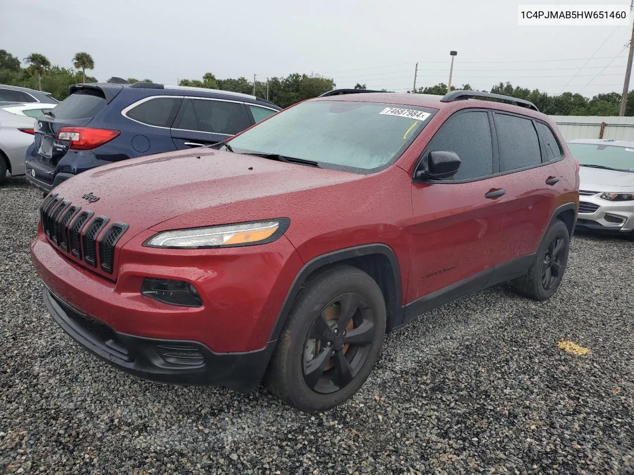 2017 Jeep Cherokee Sport VIN: 1C4PJMAB5HW651460 Lot: 74687984