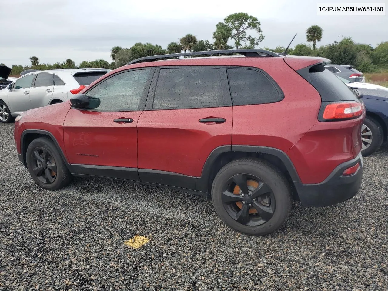 2017 Jeep Cherokee Sport VIN: 1C4PJMAB5HW651460 Lot: 74687984