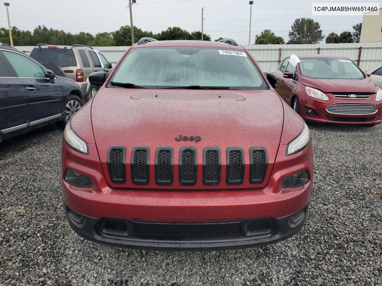 2017 Jeep Cherokee Sport VIN: 1C4PJMAB5HW651460 Lot: 74687984