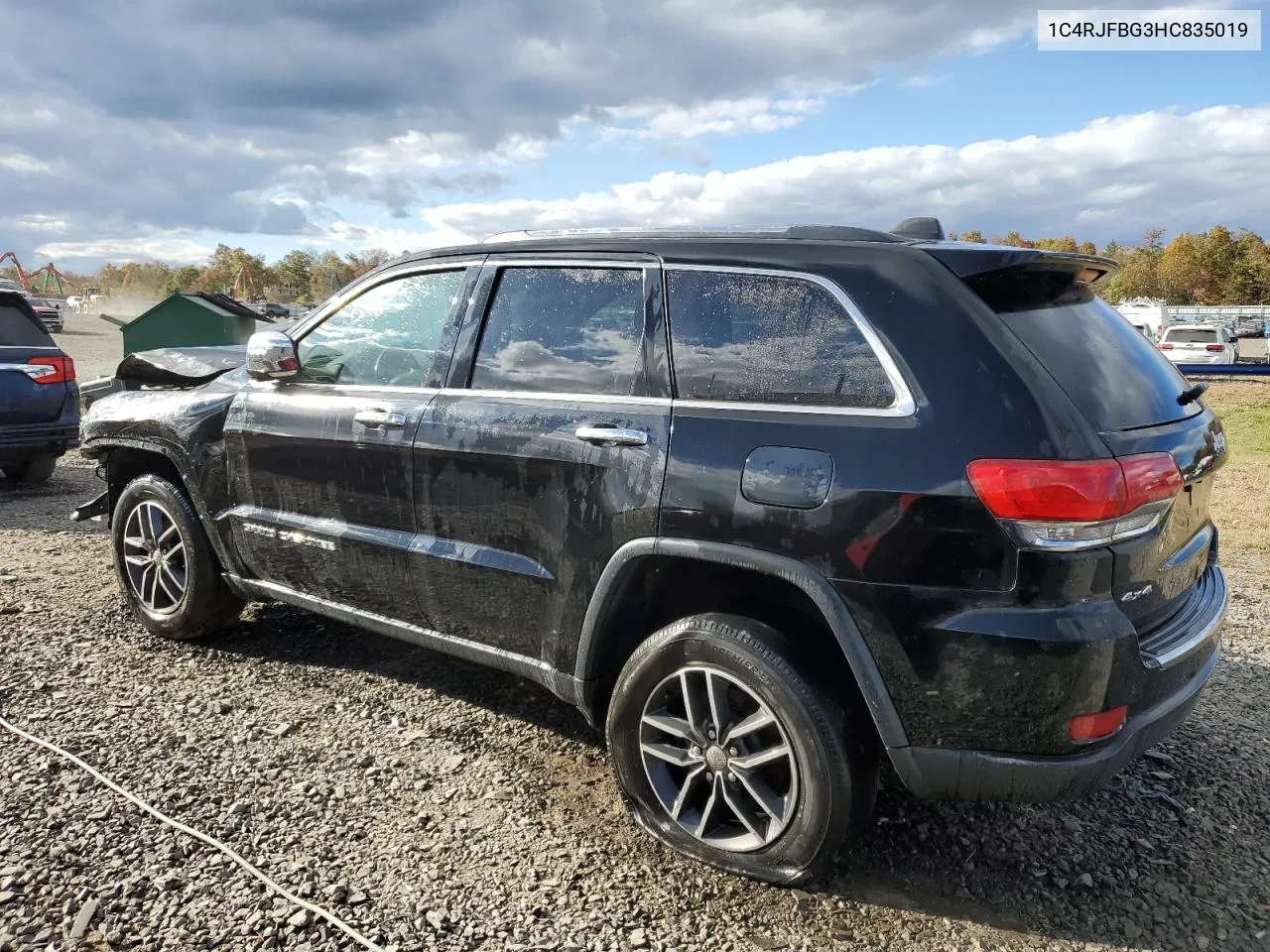 2017 Jeep Grand Cherokee Limited VIN: 1C4RJFBG3HC835019 Lot: 74795804