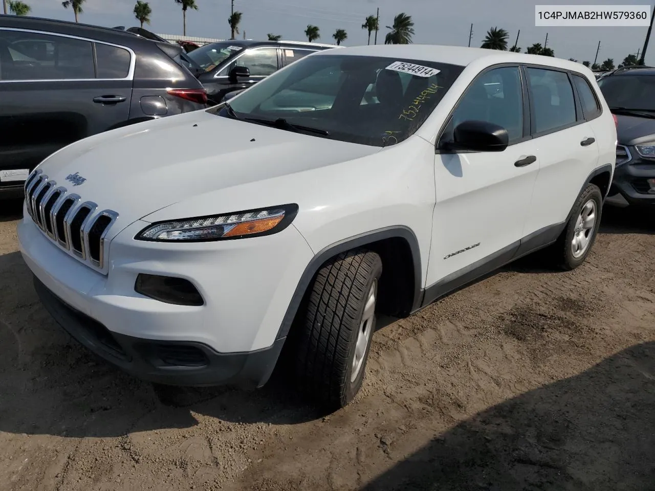 2017 Jeep Cherokee Sport VIN: 1C4PJMAB2HW579360 Lot: 75244914