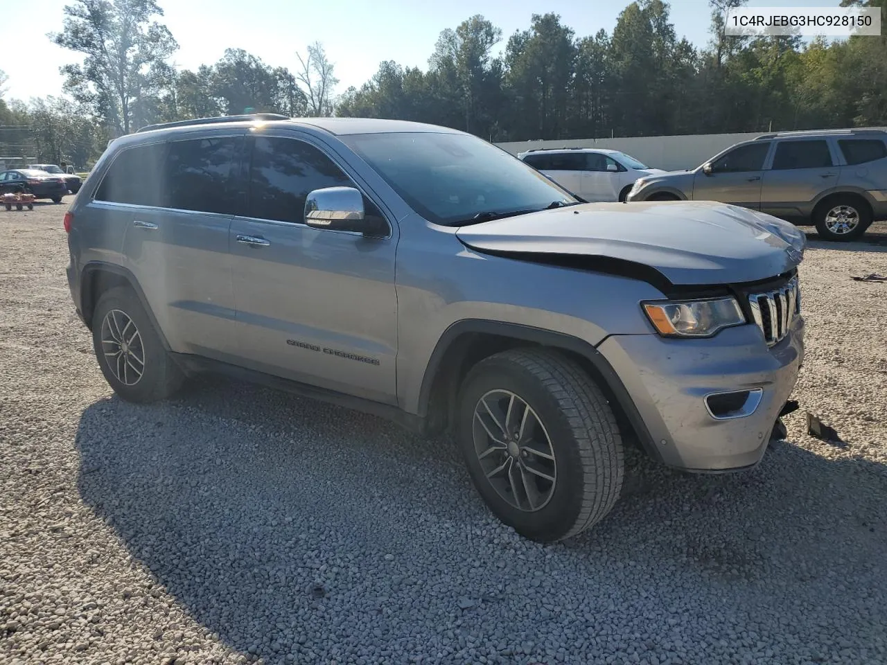 2017 Jeep Grand Cherokee Limited VIN: 1C4RJEBG3HC928150 Lot: 75658954