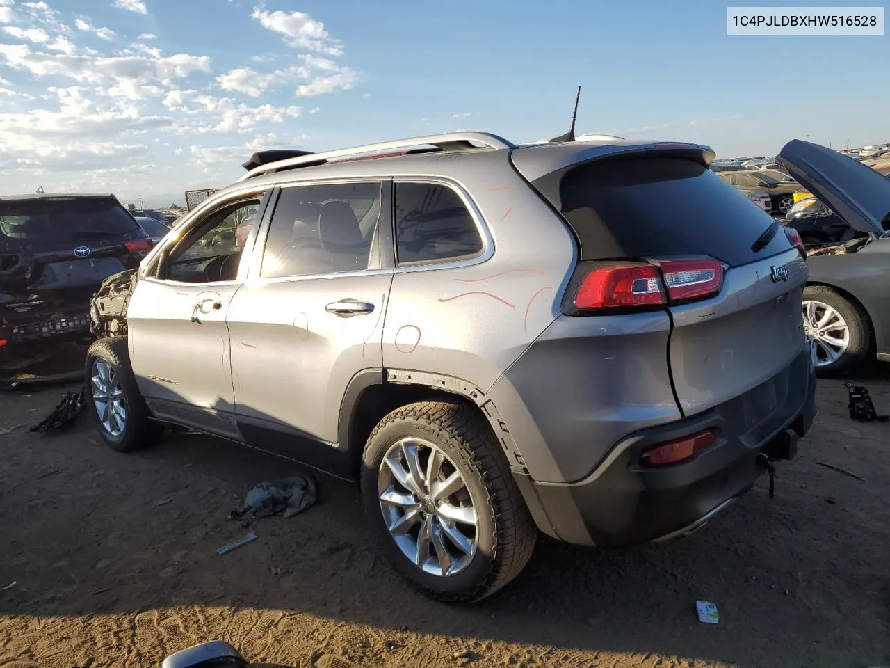 2017 Jeep Cherokee Limited VIN: 1C4PJLDBXHW516528 Lot: 75902524