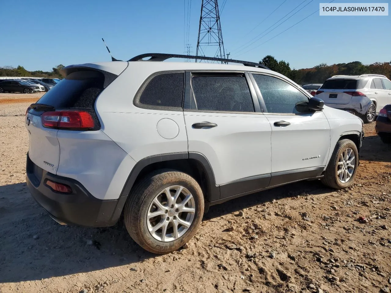 2017 Jeep Cherokee Sport VIN: 1C4PJLAS0HW617470 Lot: 76126784