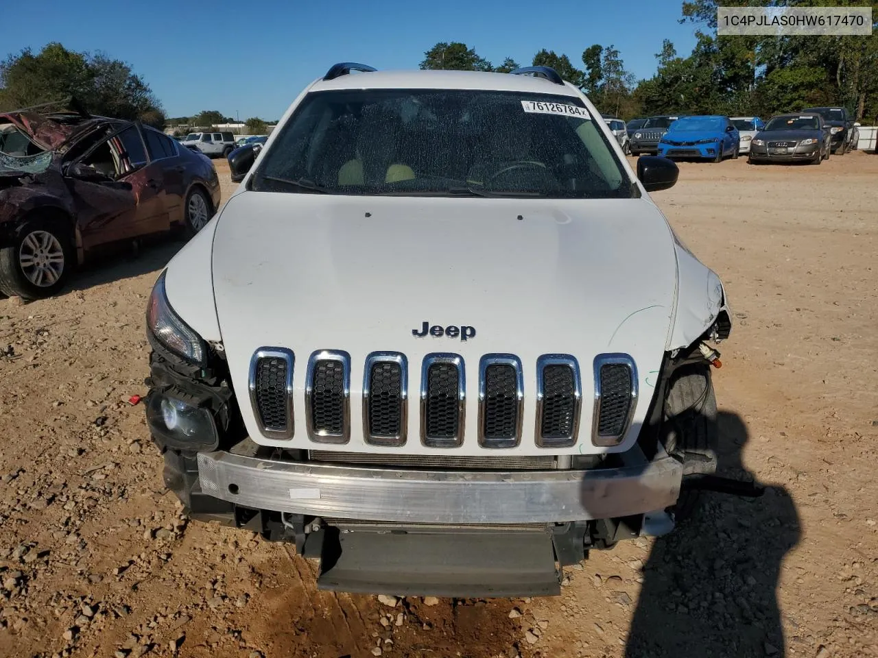 2017 Jeep Cherokee Sport VIN: 1C4PJLAS0HW617470 Lot: 76126784