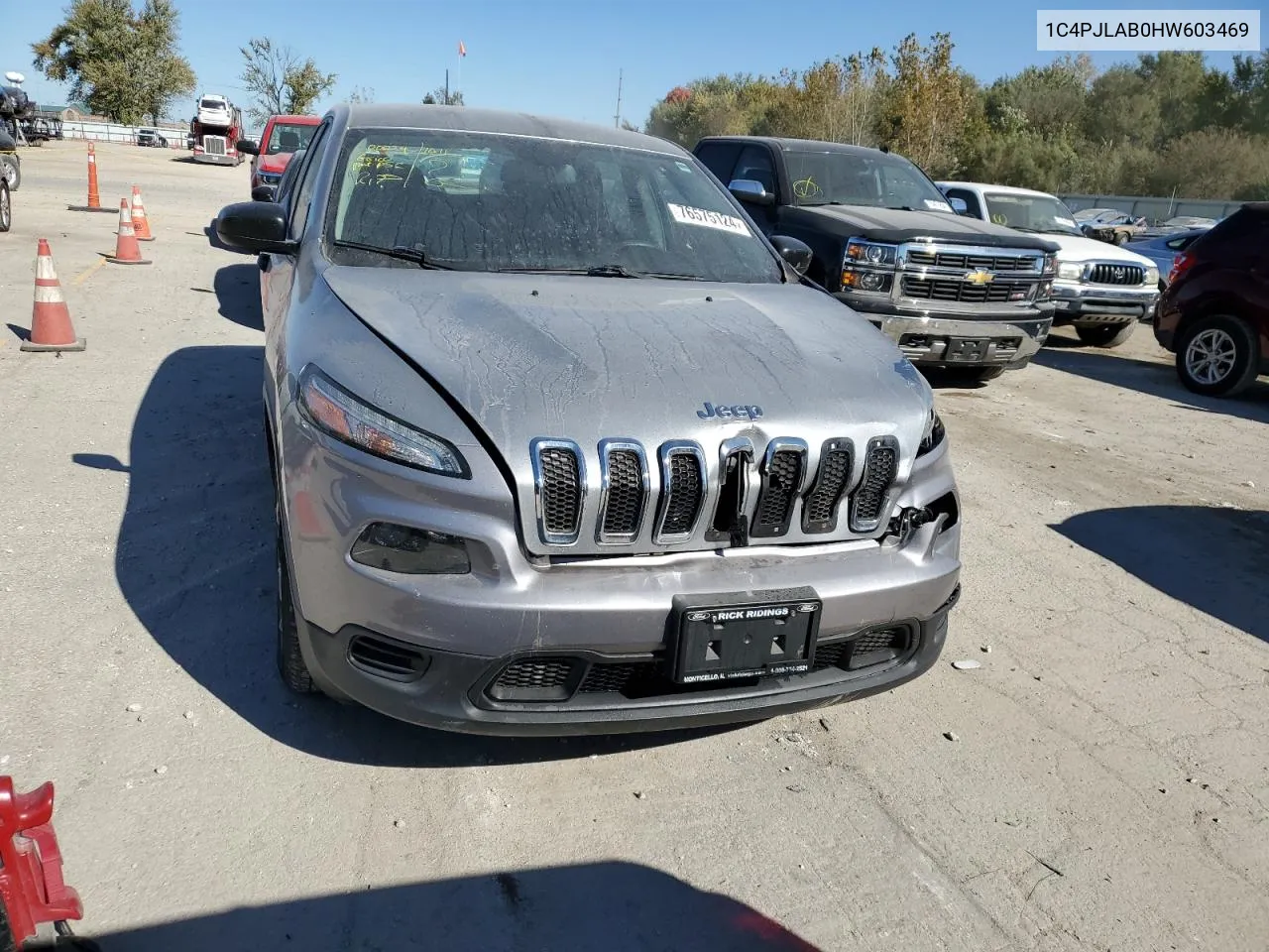 2017 Jeep Cherokee Sport VIN: 1C4PJLAB0HW603469 Lot: 76575124