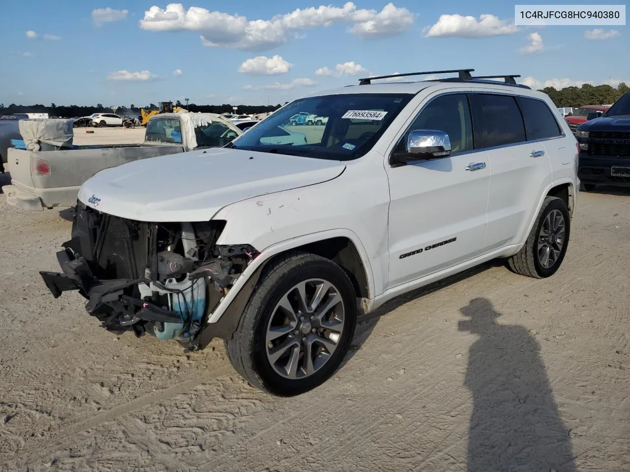 2017 Jeep Grand Cherokee Overland VIN: 1C4RJFCG8HC940380 Lot: 76693584