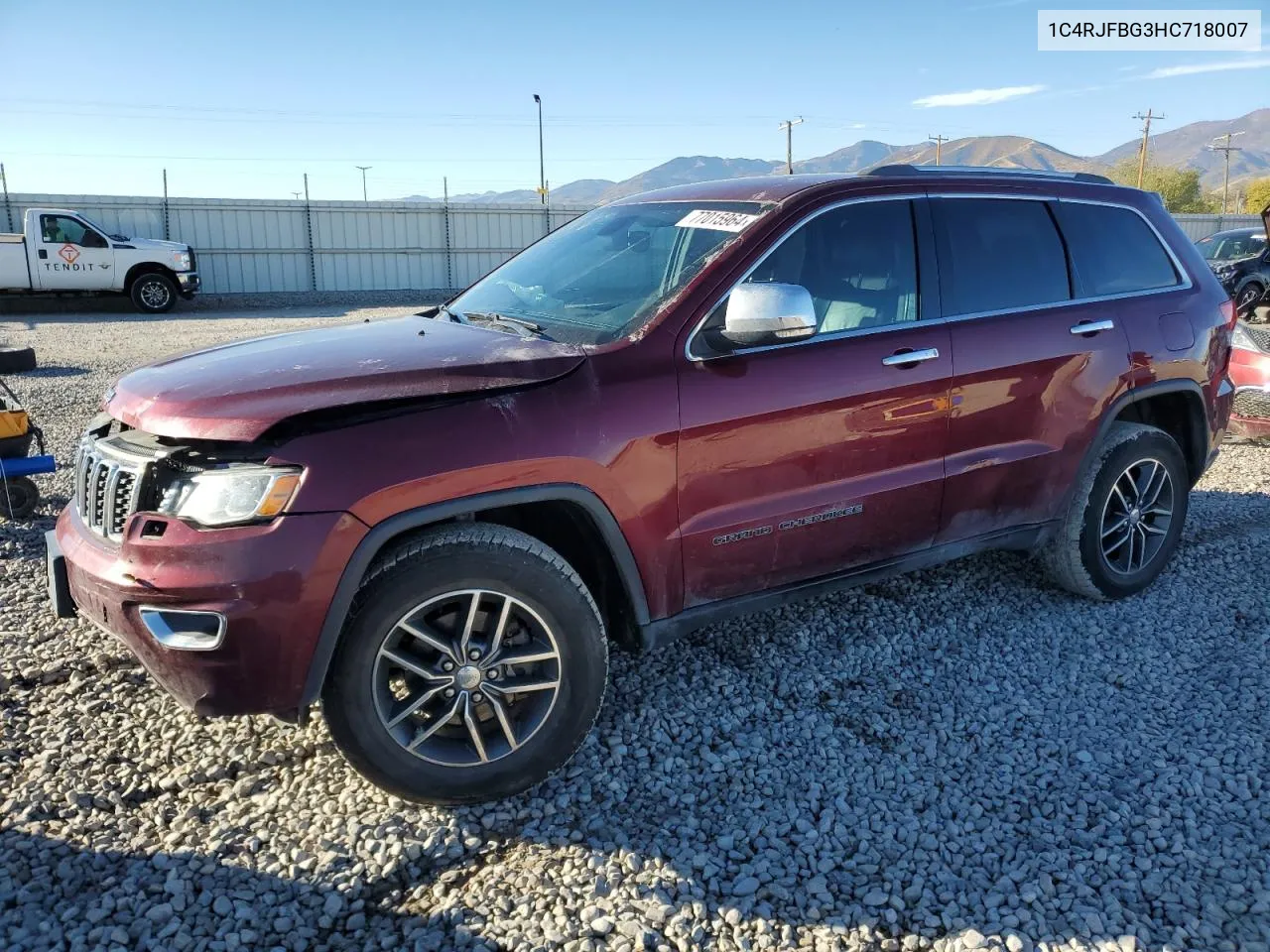 2017 Jeep Grand Cherokee Limited VIN: 1C4RJFBG3HC718007 Lot: 77015964