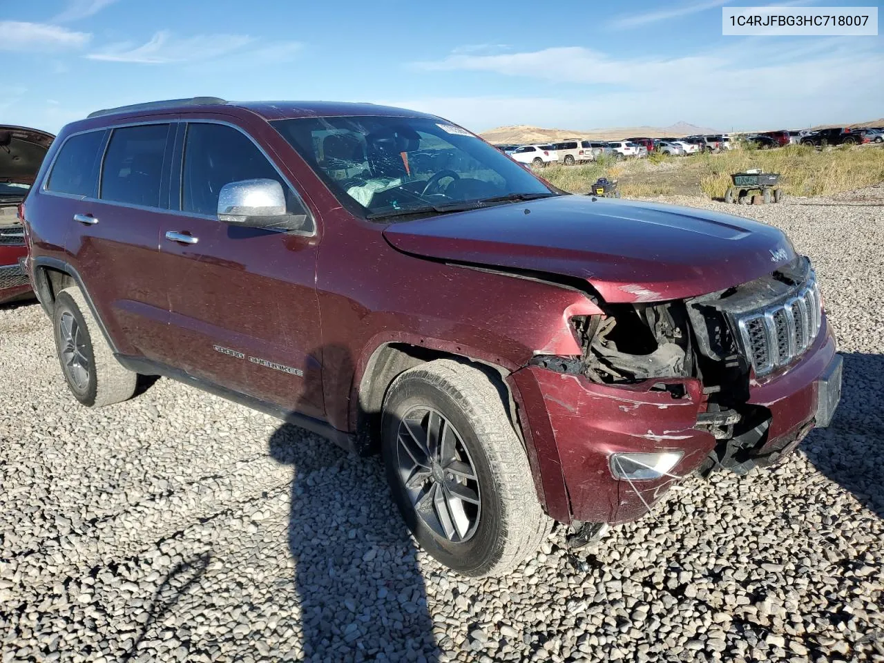 2017 Jeep Grand Cherokee Limited VIN: 1C4RJFBG3HC718007 Lot: 77015964