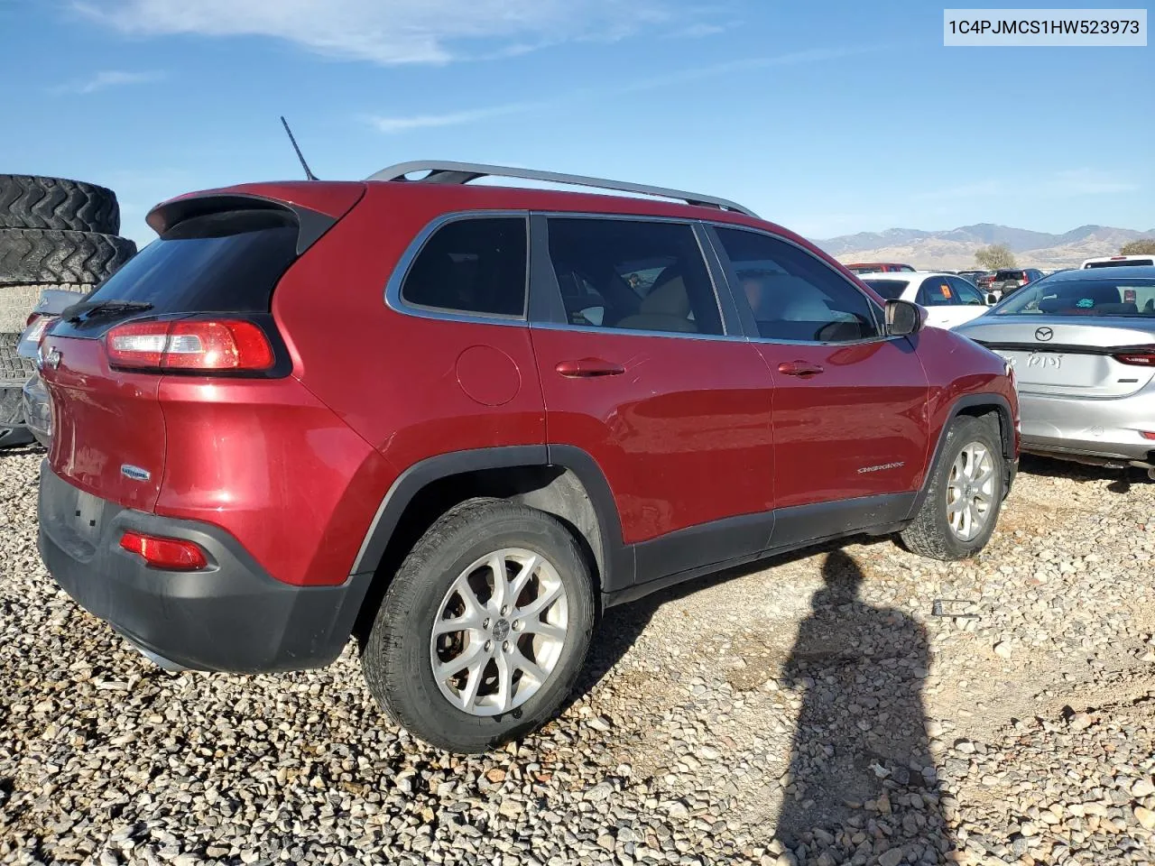 2017 Jeep Cherokee Latitude VIN: 1C4PJMCS1HW523973 Lot: 77140934