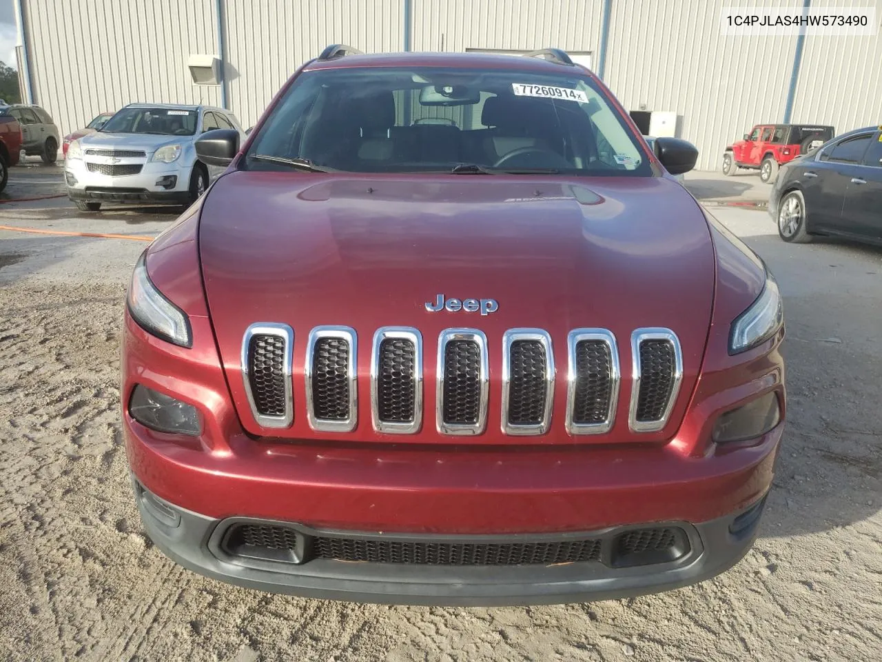 2017 Jeep Cherokee Sport VIN: 1C4PJLAS4HW573490 Lot: 77260914