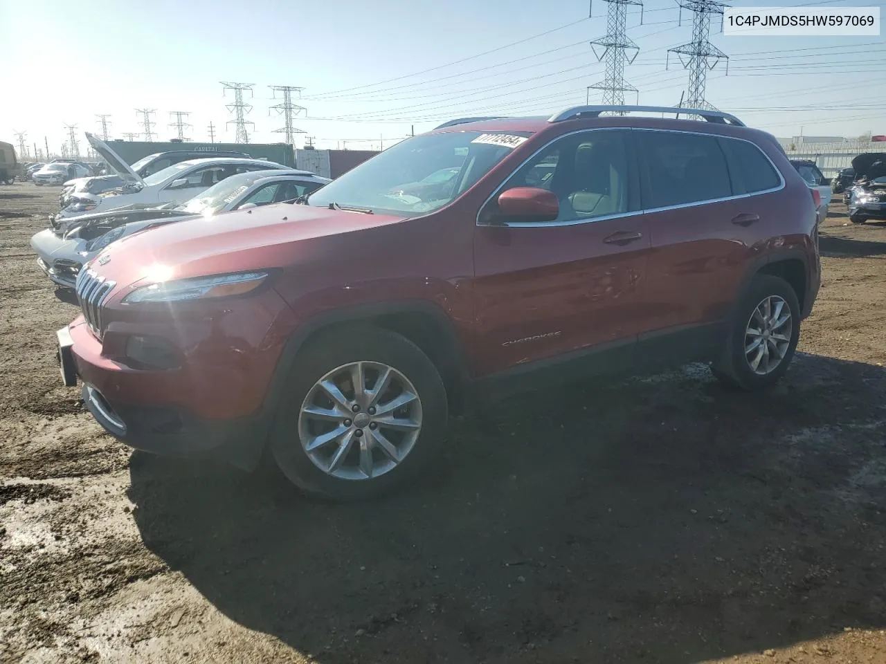 2017 Jeep Cherokee Limited VIN: 1C4PJMDS5HW597069 Lot: 77712454