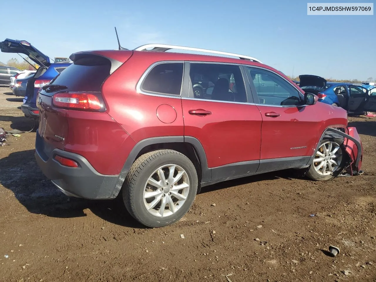 2017 Jeep Cherokee Limited VIN: 1C4PJMDS5HW597069 Lot: 77712454