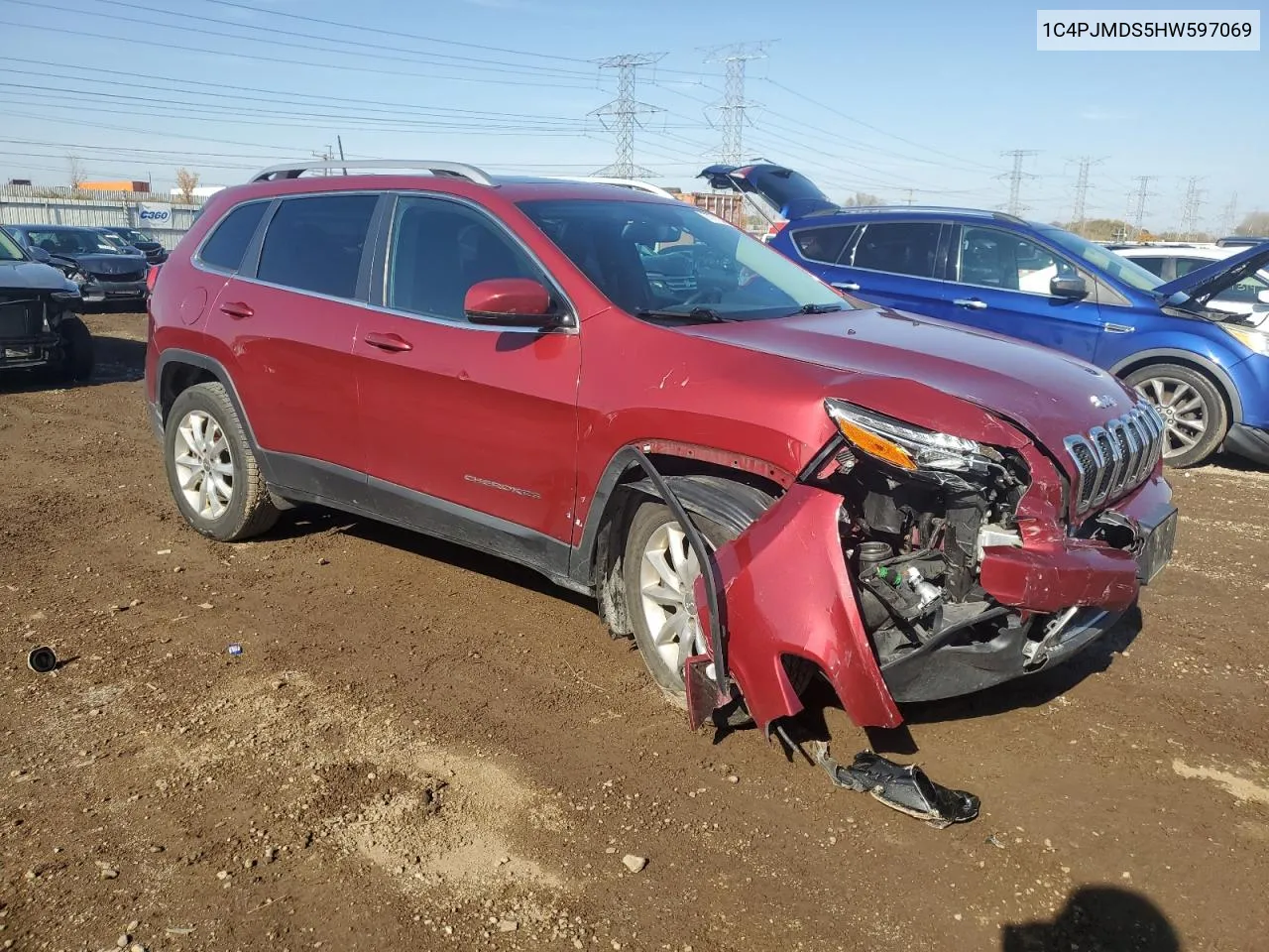 2017 Jeep Cherokee Limited VIN: 1C4PJMDS5HW597069 Lot: 77712454