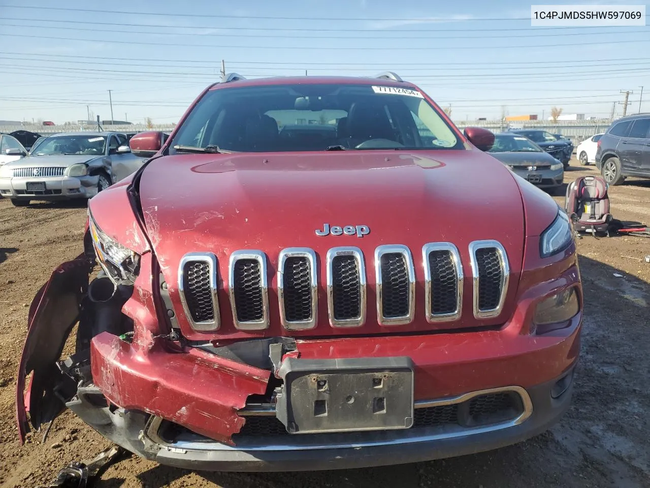 2017 Jeep Cherokee Limited VIN: 1C4PJMDS5HW597069 Lot: 77712454