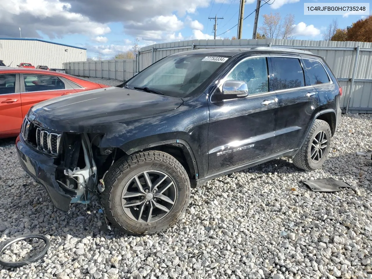 2017 Jeep Grand Cherokee Limited VIN: 1C4RJFBG0HC735248 Lot: 77753334