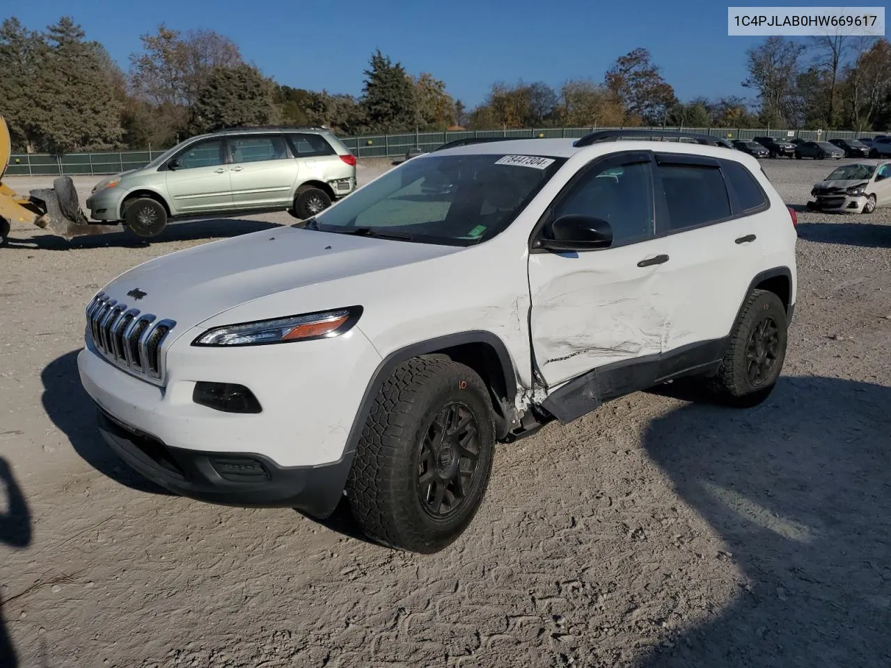 2017 Jeep Cherokee Sport VIN: 1C4PJLAB0HW669617 Lot: 78447304