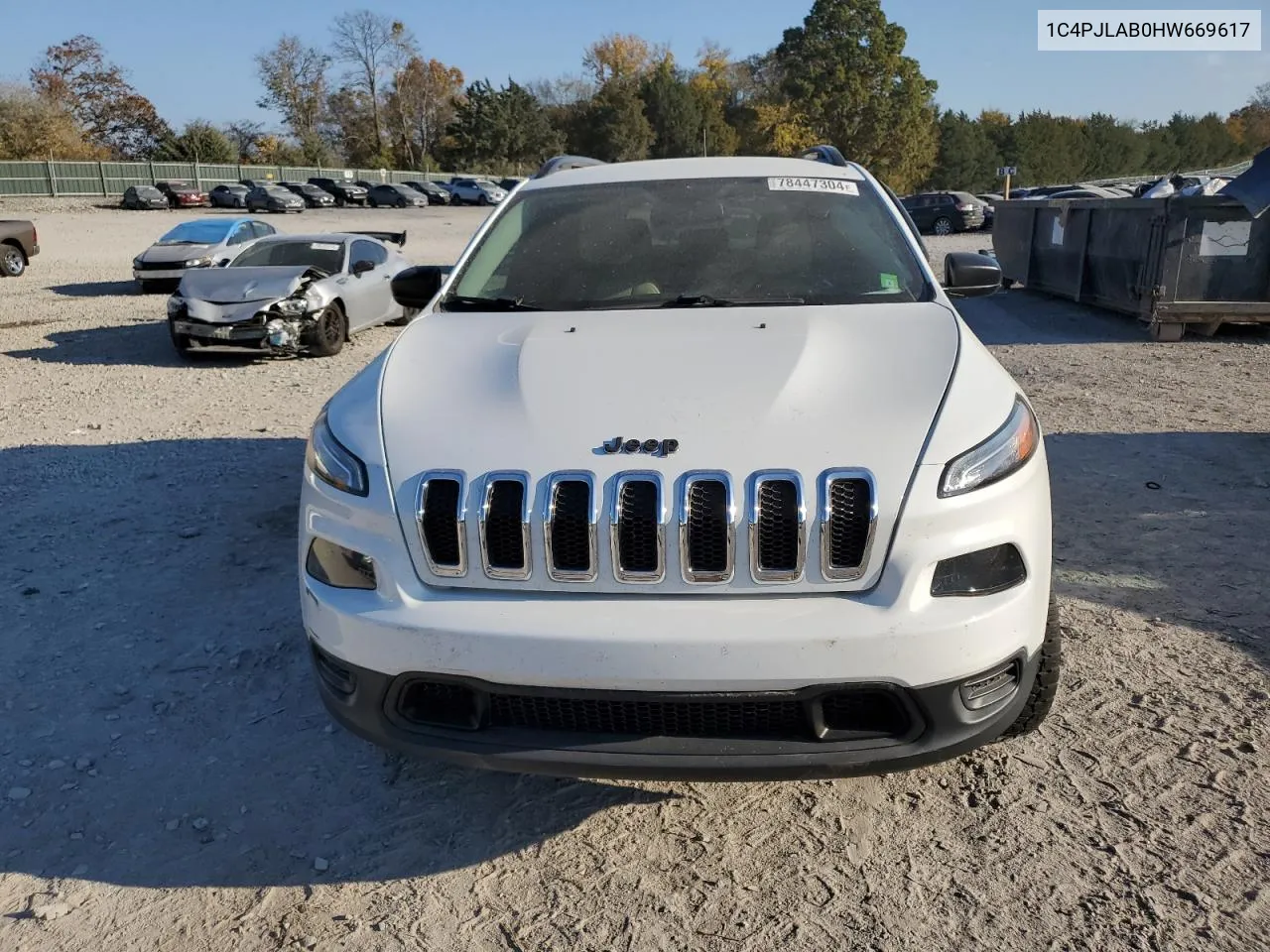 2017 Jeep Cherokee Sport VIN: 1C4PJLAB0HW669617 Lot: 78447304