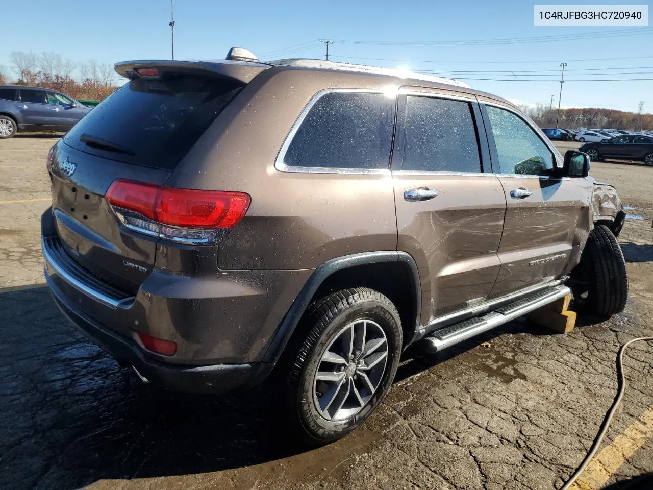 2017 Jeep Grand Cherokee Limited VIN: 1C4RJFBG3HC720940 Lot: 79557084