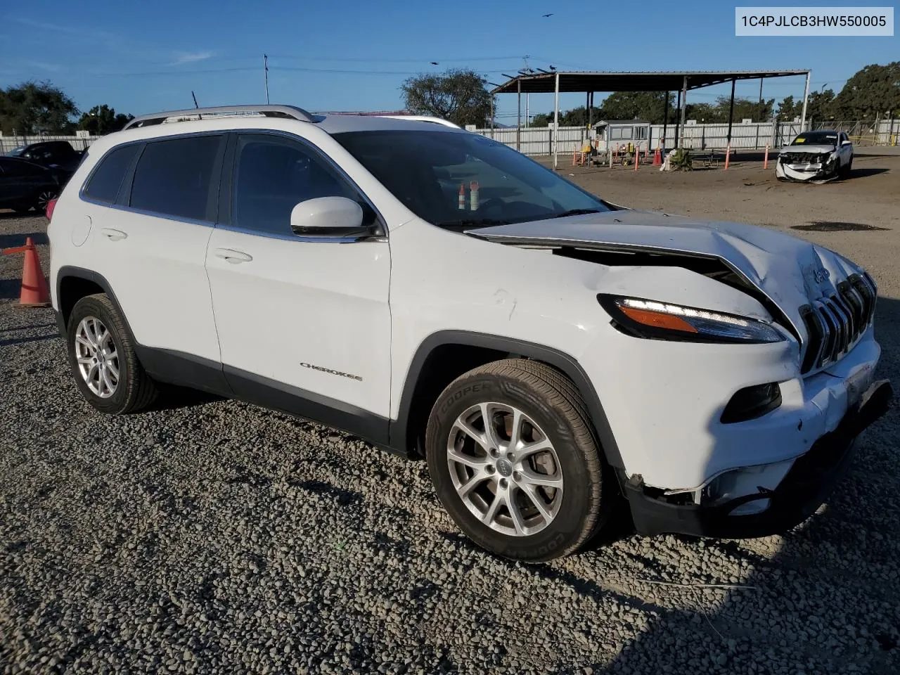 2017 Jeep Cherokee Latitude VIN: 1C4PJLCB3HW550005 Lot: 80524954