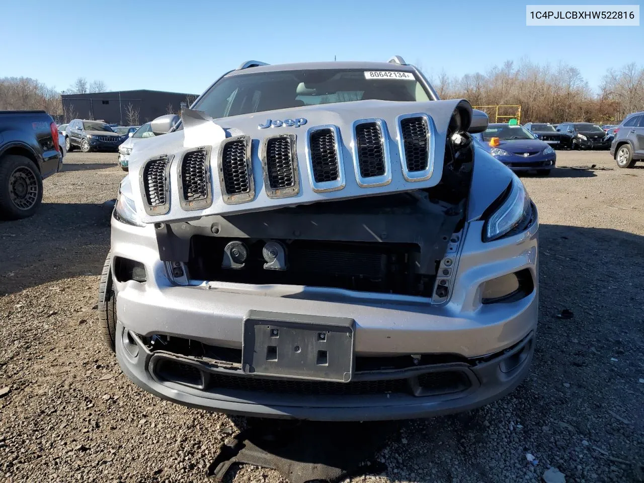 2017 Jeep Cherokee Latitude VIN: 1C4PJLCBXHW522816 Lot: 80642134