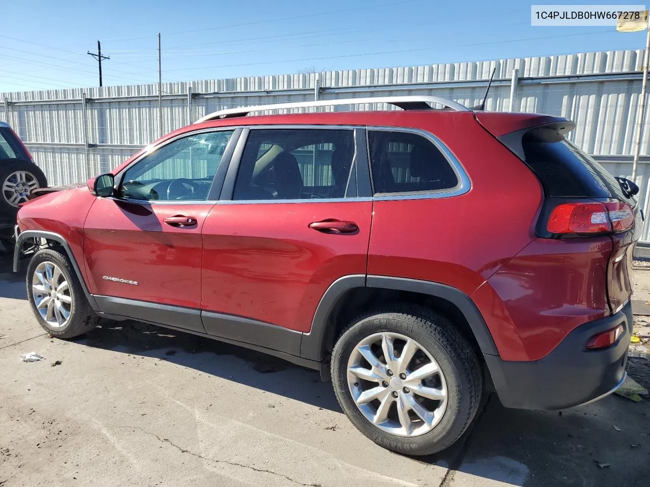 2017 Jeep Cherokee Limited VIN: 1C4PJLDB0HW667278 Lot: 80721864