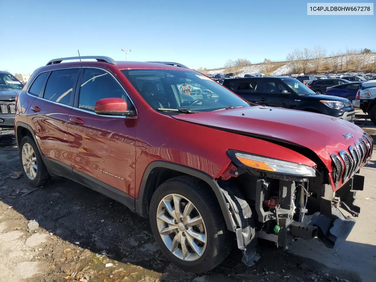 2017 Jeep Cherokee Limited VIN: 1C4PJLDB0HW667278 Lot: 80721864