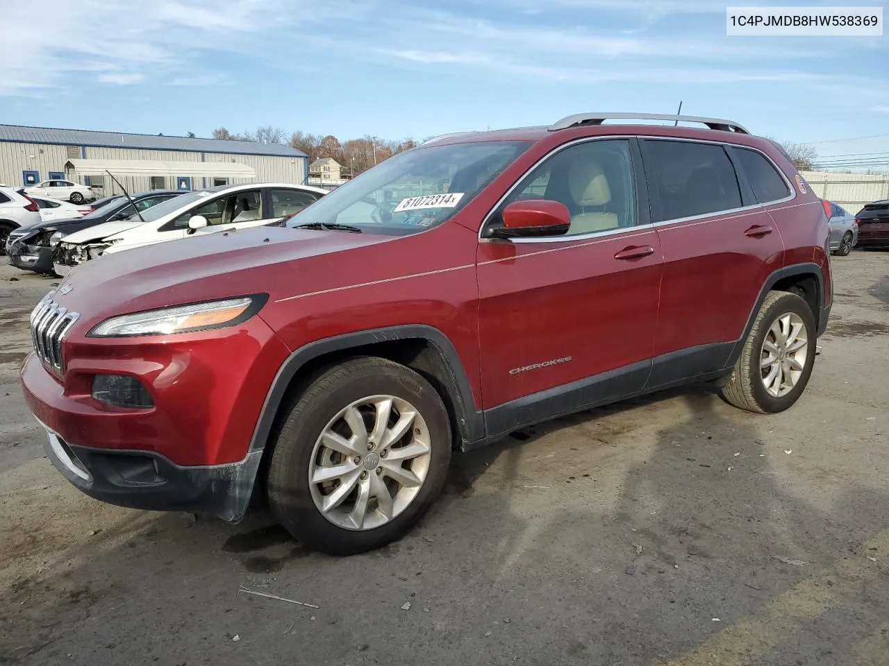 2017 Jeep Cherokee Limited VIN: 1C4PJMDB8HW538369 Lot: 81072314