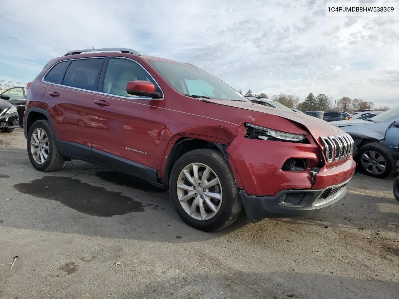 2017 Jeep Cherokee Limited VIN: 1C4PJMDB8HW538369 Lot: 81072314