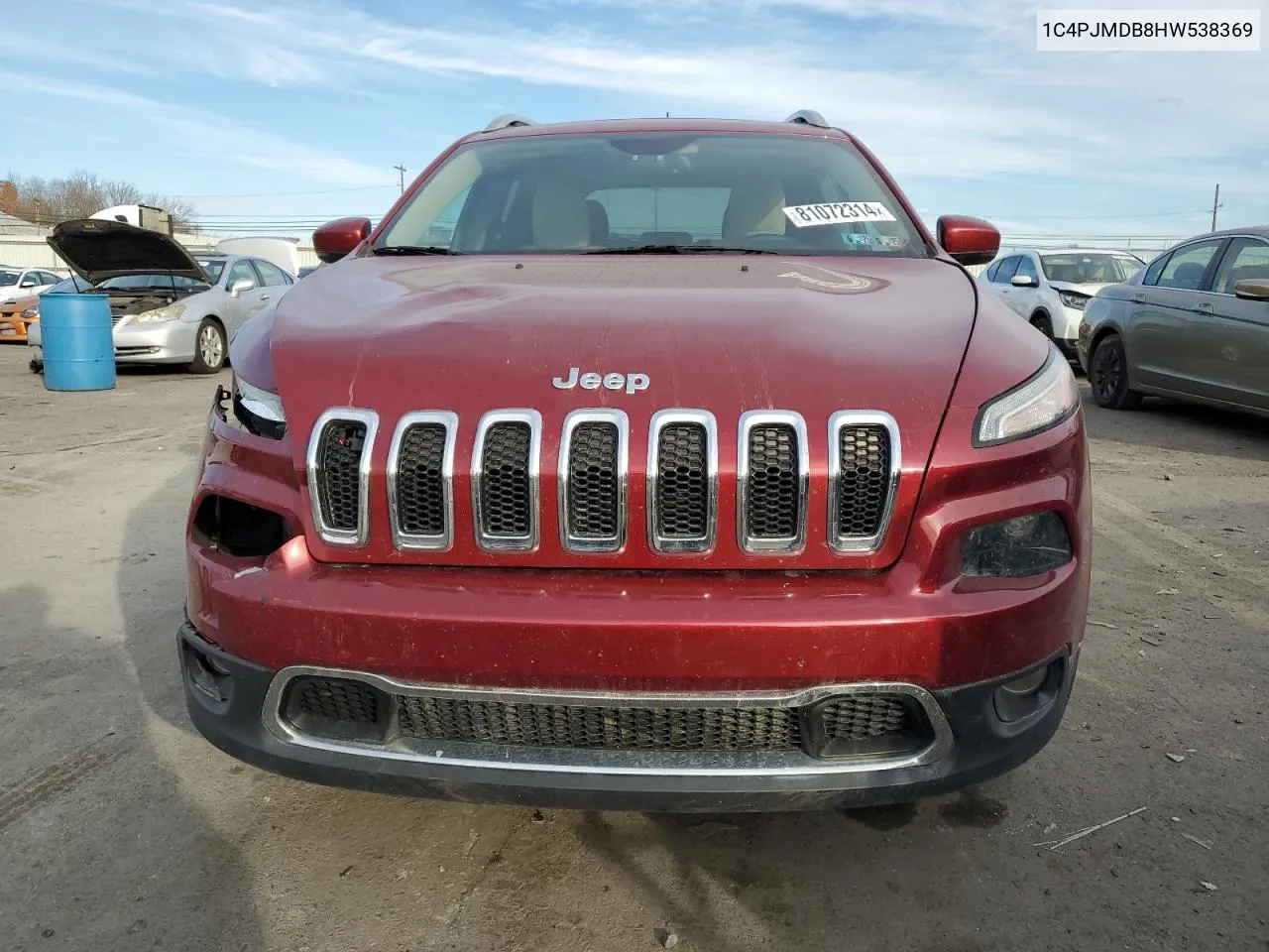 2017 Jeep Cherokee Limited VIN: 1C4PJMDB8HW538369 Lot: 81072314