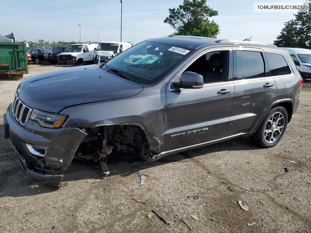 2018 Jeep Grand Cherokee Limited VIN: 1C4RJFBG5JC136237 Lot: 56314124