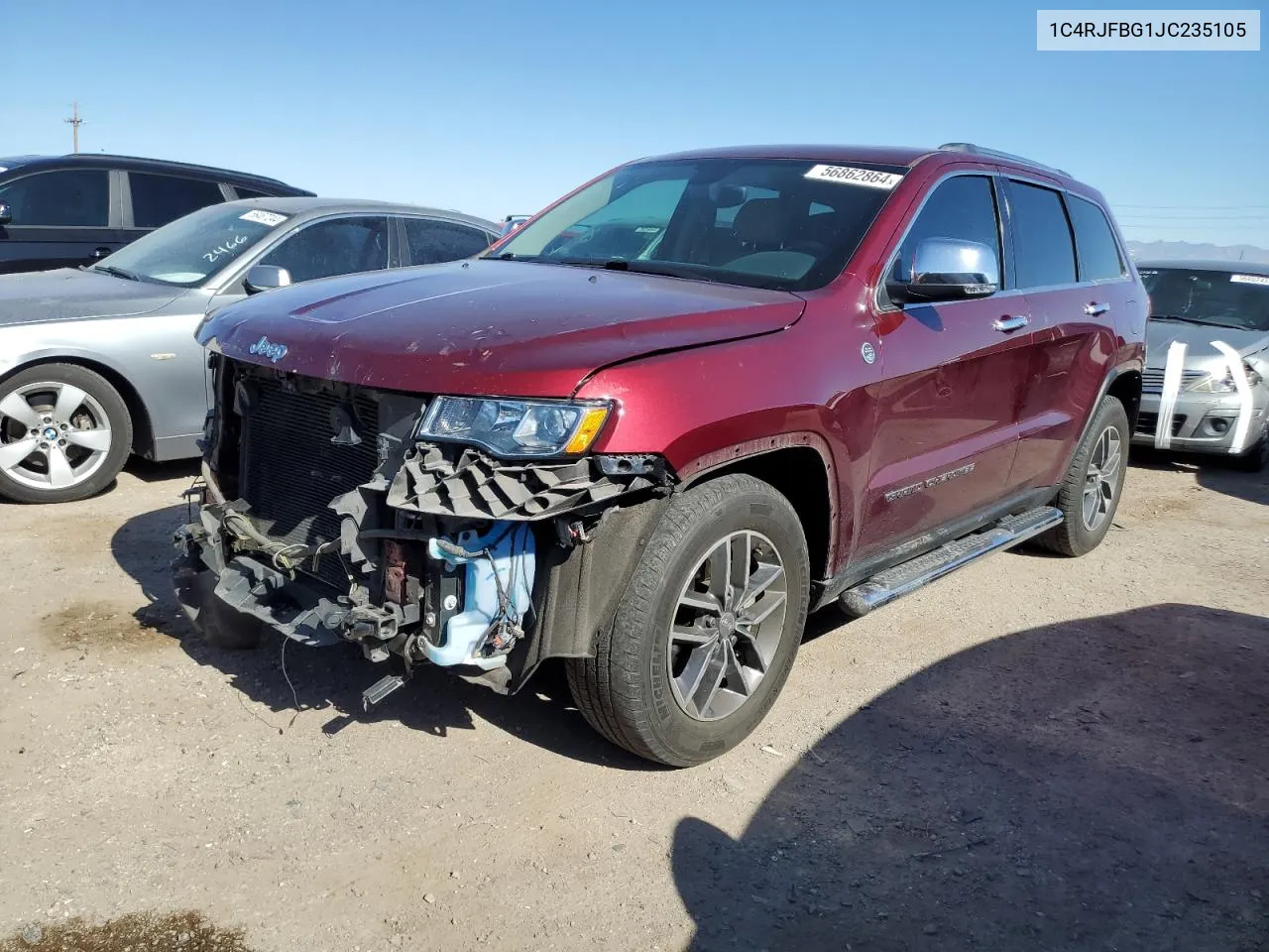 2018 Jeep Grand Cherokee Limited VIN: 1C4RJFBG1JC235105 Lot: 56862864