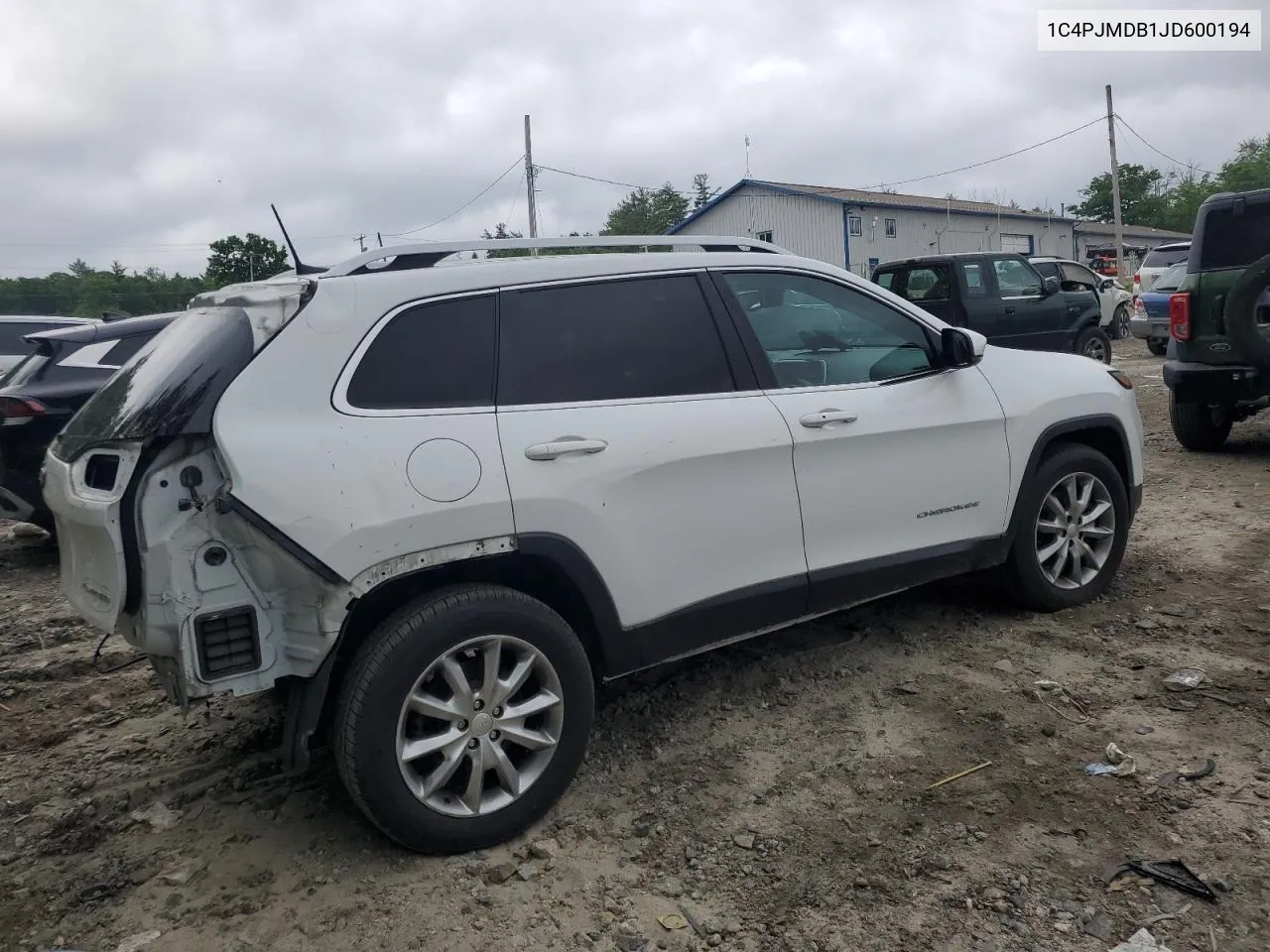 2018 Jeep Cherokee Limited VIN: 1C4PJMDB1JD600194 Lot: 57361554