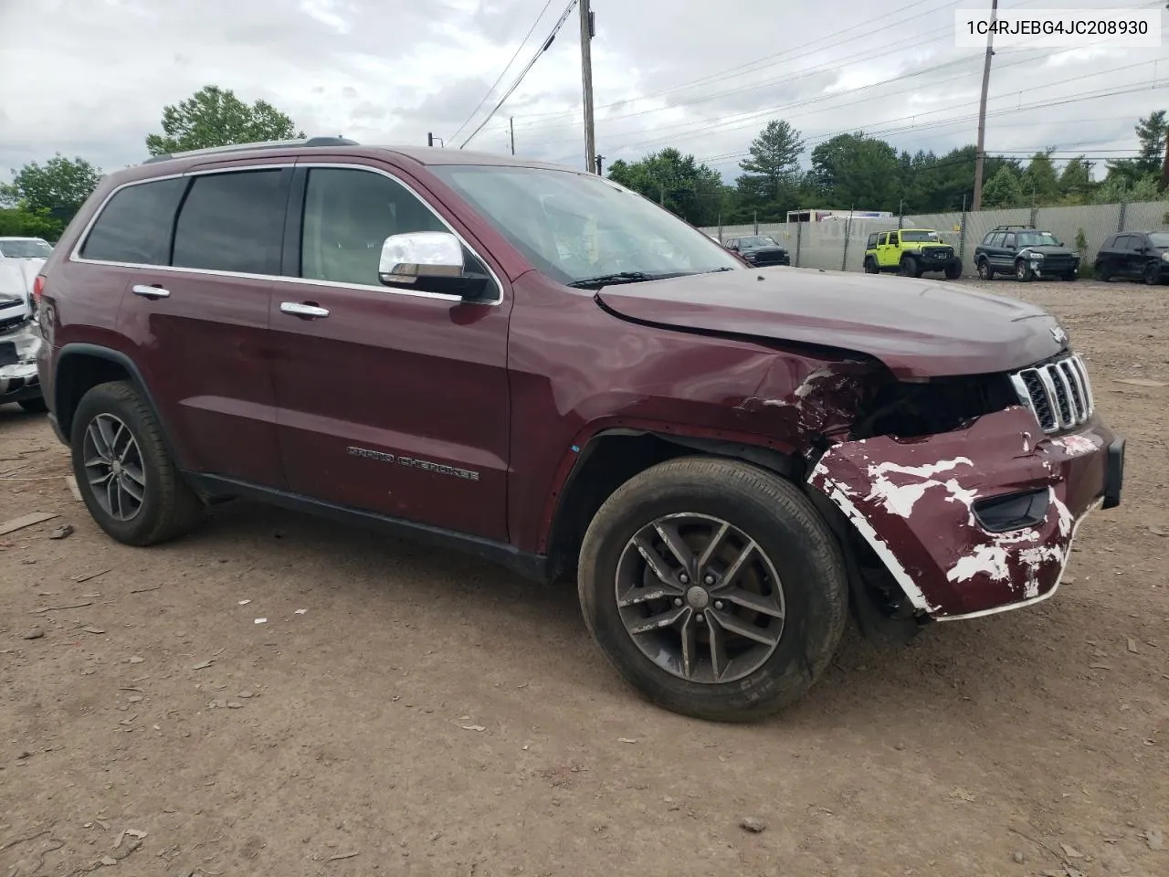 2018 Jeep Grand Cherokee Limited VIN: 1C4RJEBG4JC208930 Lot: 58476114