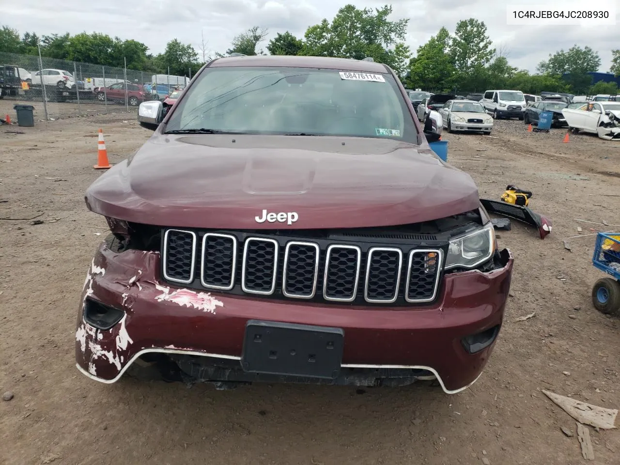 2018 Jeep Grand Cherokee Limited VIN: 1C4RJEBG4JC208930 Lot: 58476114