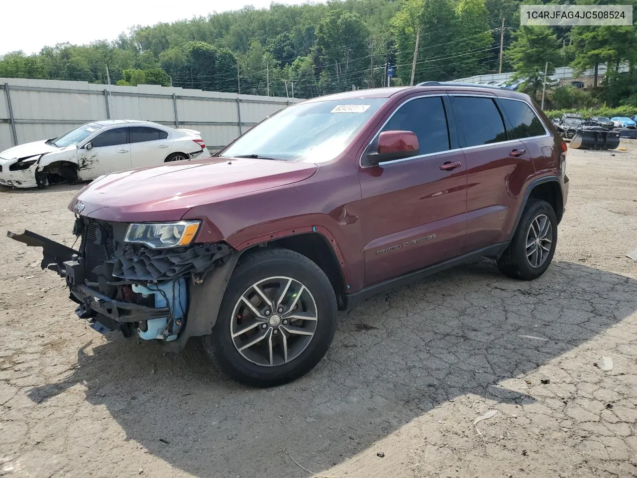 2018 Jeep Grand Cherokee Laredo VIN: 1C4RJFAG4JC508524 Lot: 62434564