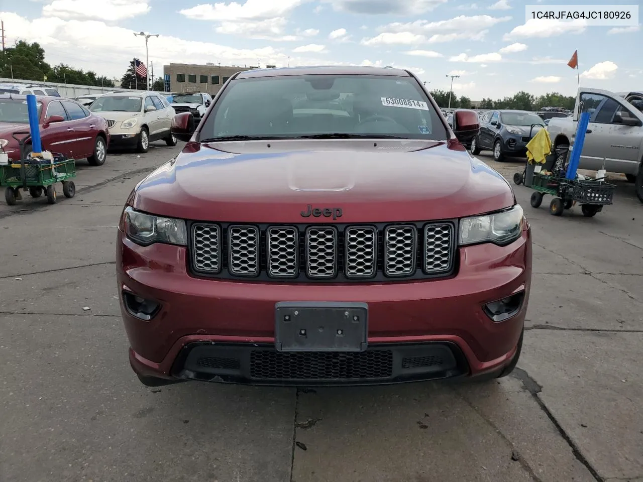 2018 Jeep Grand Cherokee Laredo VIN: 1C4RJFAG4JC180926 Lot: 63008814