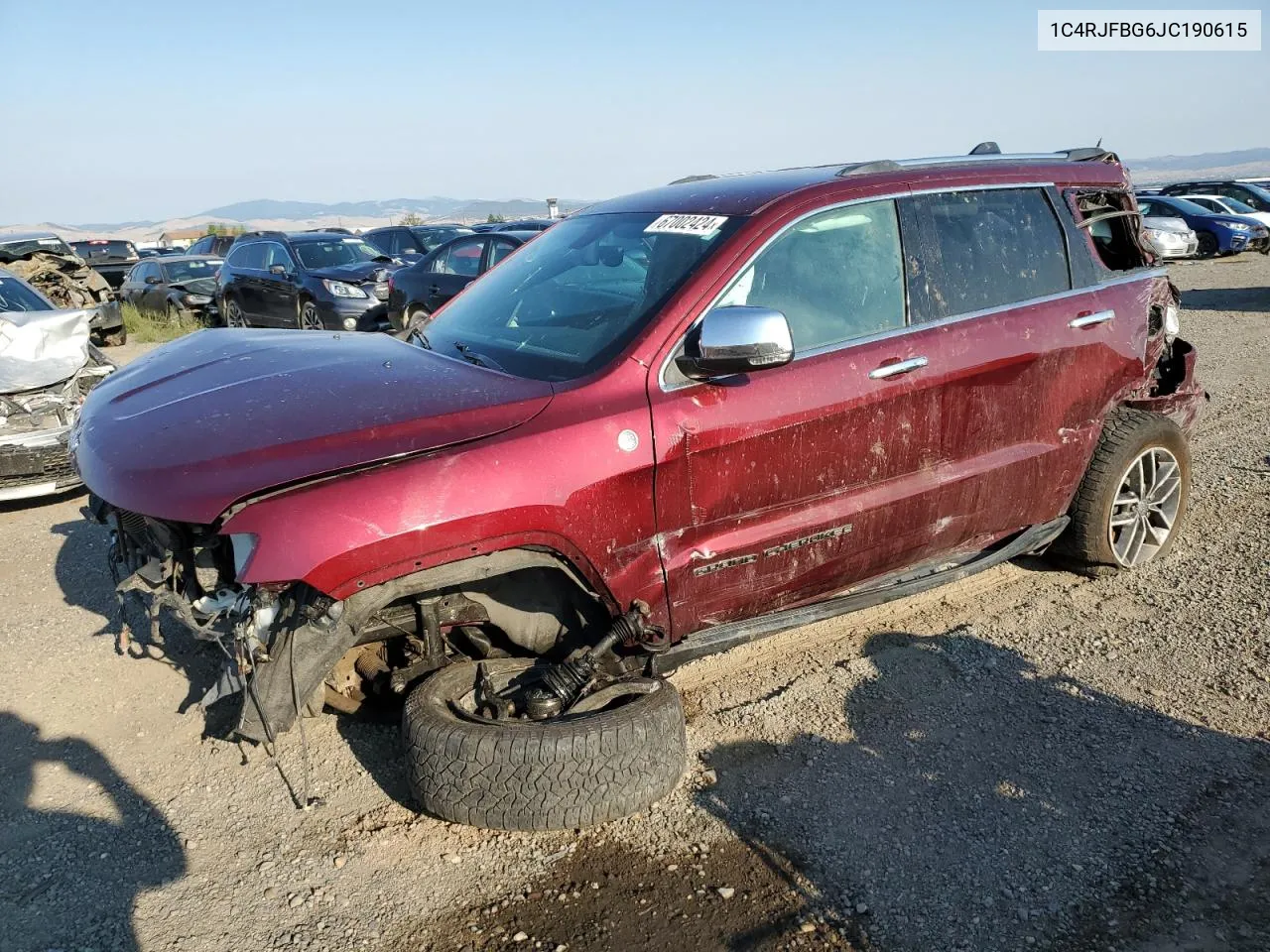 2018 Jeep Grand Cherokee Limited VIN: 1C4RJFBG6JC190615 Lot: 67002424