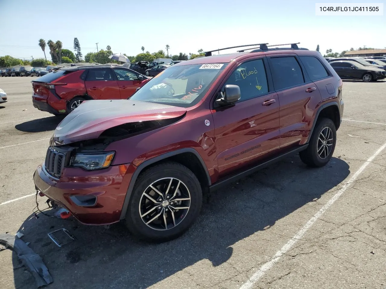 2018 Jeep Grand Cherokee Trailhawk VIN: 1C4RJFLG1JC411505 Lot: 68472164