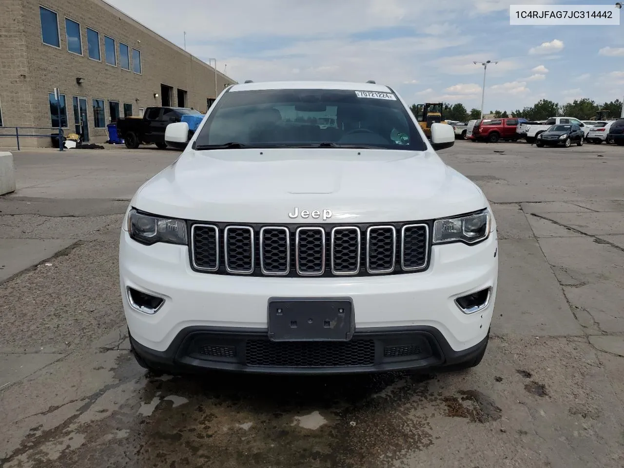 2018 Jeep Grand Cherokee Laredo VIN: 1C4RJFAG7JC314442 Lot: 70721224