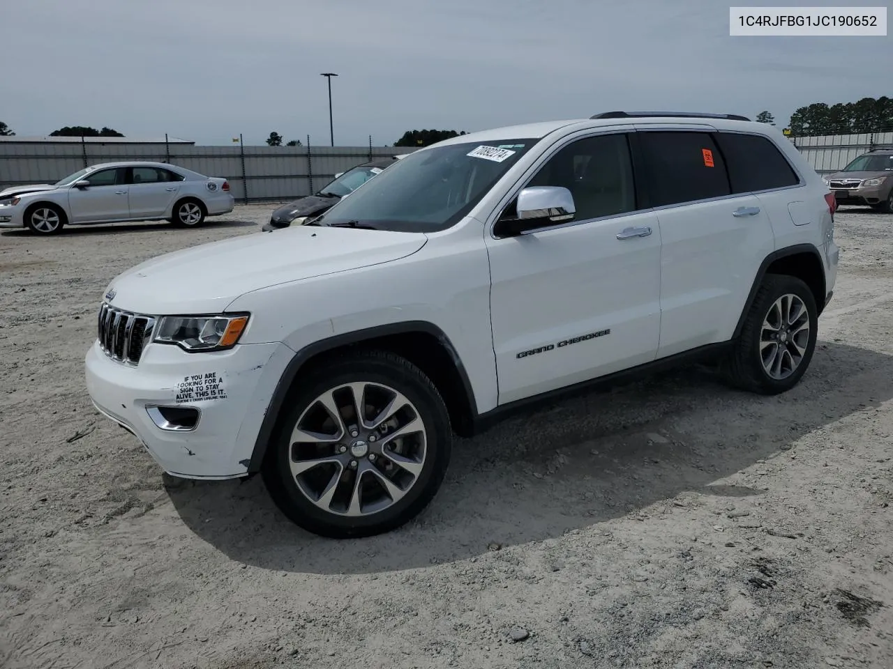 2018 Jeep Grand Cherokee Limited VIN: 1C4RJFBG1JC190652 Lot: 70892274