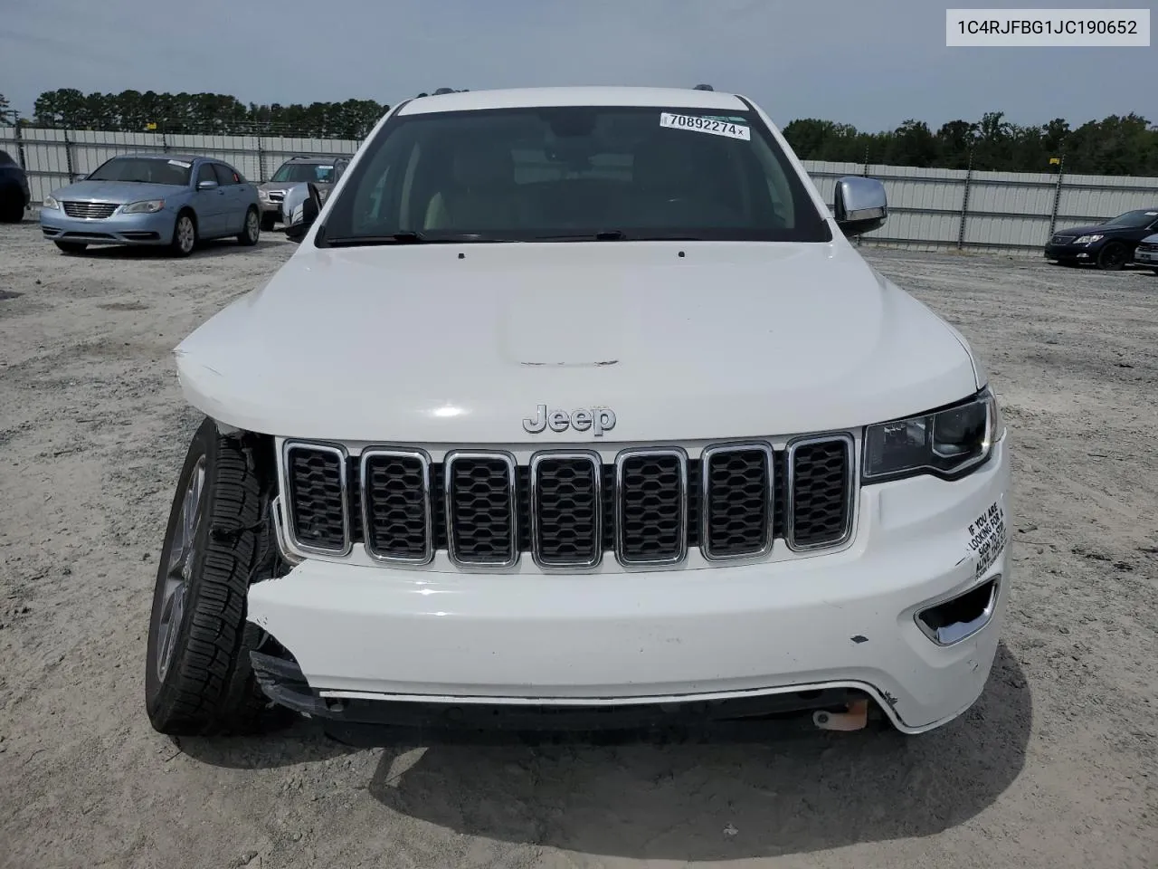 2018 Jeep Grand Cherokee Limited VIN: 1C4RJFBG1JC190652 Lot: 70892274