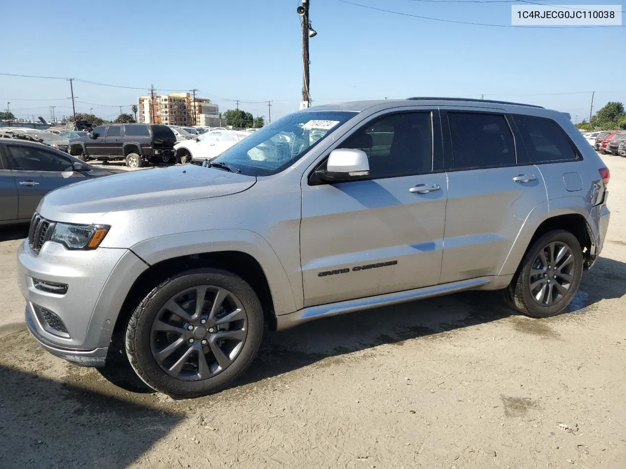 2018 Jeep Grand Cherokee Overland VIN: 1C4RJECG0JC110038 Lot: 71040724